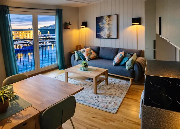 公寓 Top-Floor Riverside Penthouse-Parking - 1 Min Sentralstation